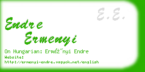 endre ermenyi business card